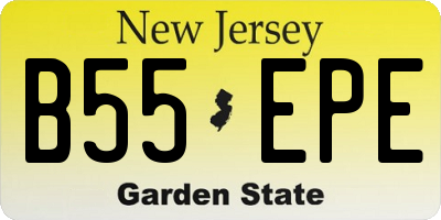 NJ license plate B55EPE