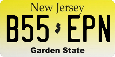 NJ license plate B55EPN