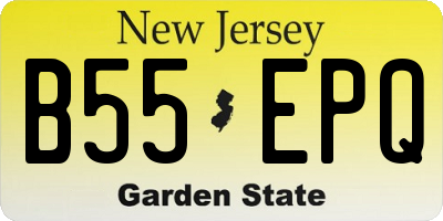 NJ license plate B55EPQ
