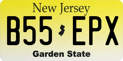 NJ license plate B55EPX