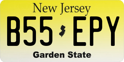 NJ license plate B55EPY