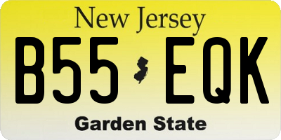 NJ license plate B55EQK