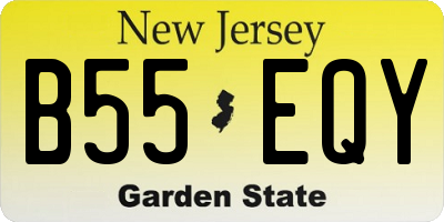 NJ license plate B55EQY