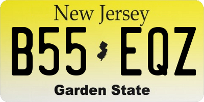 NJ license plate B55EQZ