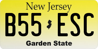 NJ license plate B55ESC