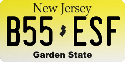 NJ license plate B55ESF