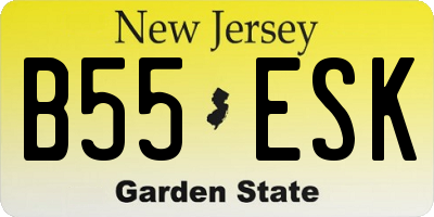 NJ license plate B55ESK