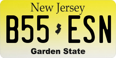 NJ license plate B55ESN