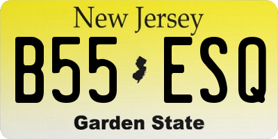 NJ license plate B55ESQ