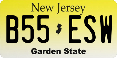 NJ license plate B55ESW
