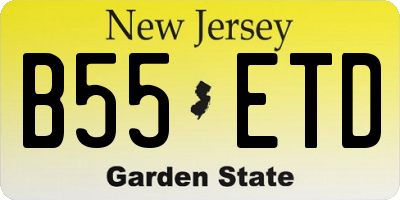 NJ license plate B55ETD