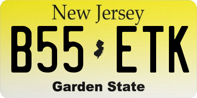 NJ license plate B55ETK