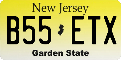 NJ license plate B55ETX
