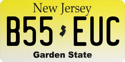 NJ license plate B55EUC