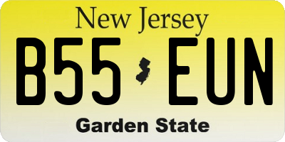 NJ license plate B55EUN