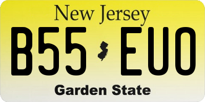 NJ license plate B55EUO
