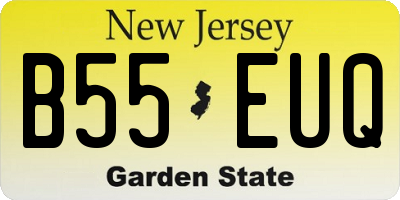 NJ license plate B55EUQ