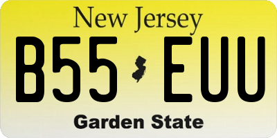 NJ license plate B55EUU