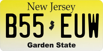 NJ license plate B55EUW