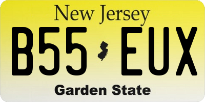 NJ license plate B55EUX