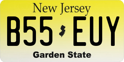 NJ license plate B55EUY