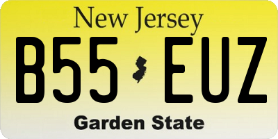 NJ license plate B55EUZ