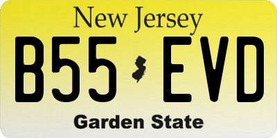NJ license plate B55EVD