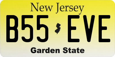 NJ license plate B55EVE
