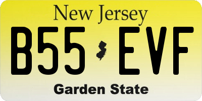 NJ license plate B55EVF