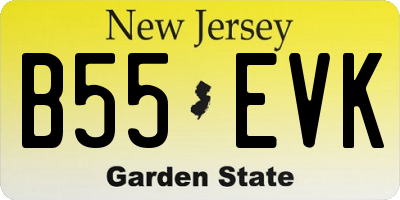 NJ license plate B55EVK