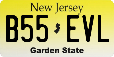 NJ license plate B55EVL