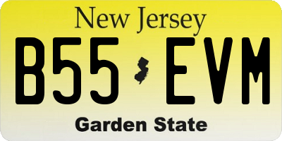 NJ license plate B55EVM