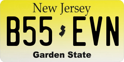 NJ license plate B55EVN