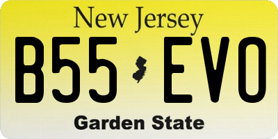 NJ license plate B55EVO