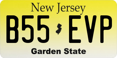 NJ license plate B55EVP