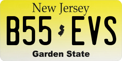 NJ license plate B55EVS
