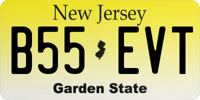 NJ license plate B55EVT