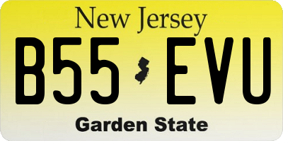 NJ license plate B55EVU
