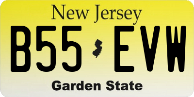 NJ license plate B55EVW