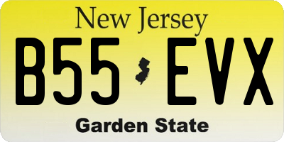 NJ license plate B55EVX