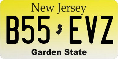 NJ license plate B55EVZ