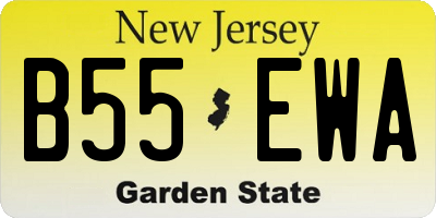NJ license plate B55EWA