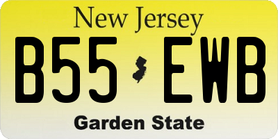 NJ license plate B55EWB