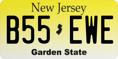 NJ license plate B55EWE
