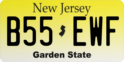NJ license plate B55EWF