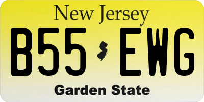 NJ license plate B55EWG
