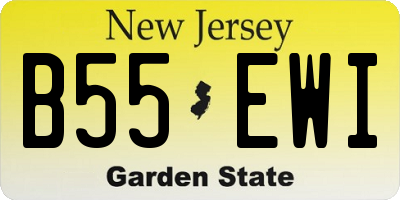 NJ license plate B55EWI