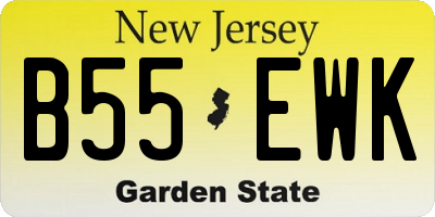 NJ license plate B55EWK