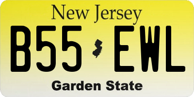 NJ license plate B55EWL