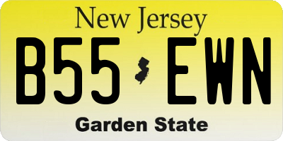 NJ license plate B55EWN